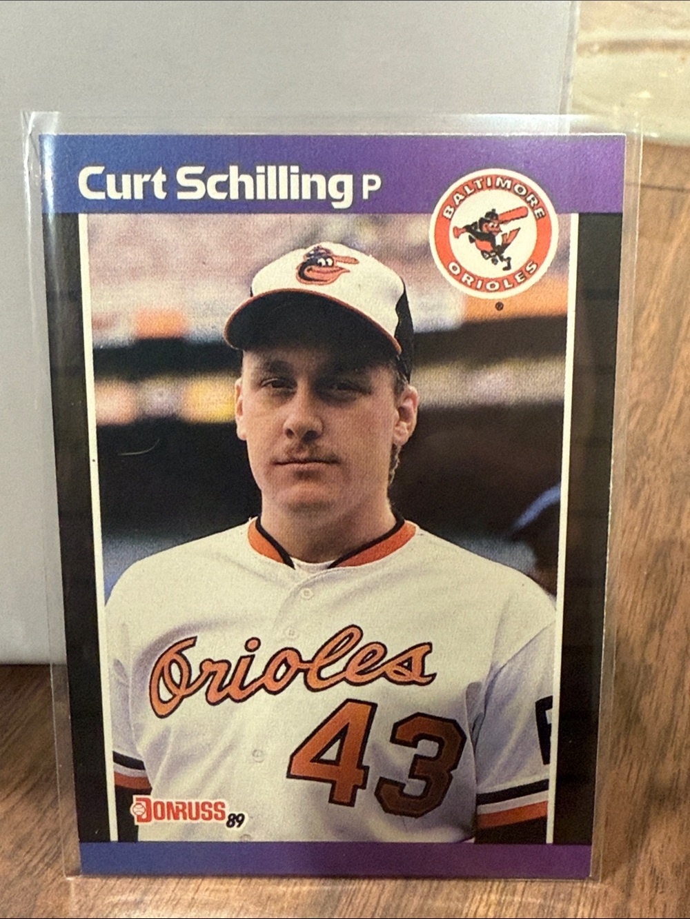 Curt Schilling Baltimore Orioles 1989 Donruss Baseball Card - White & Orange